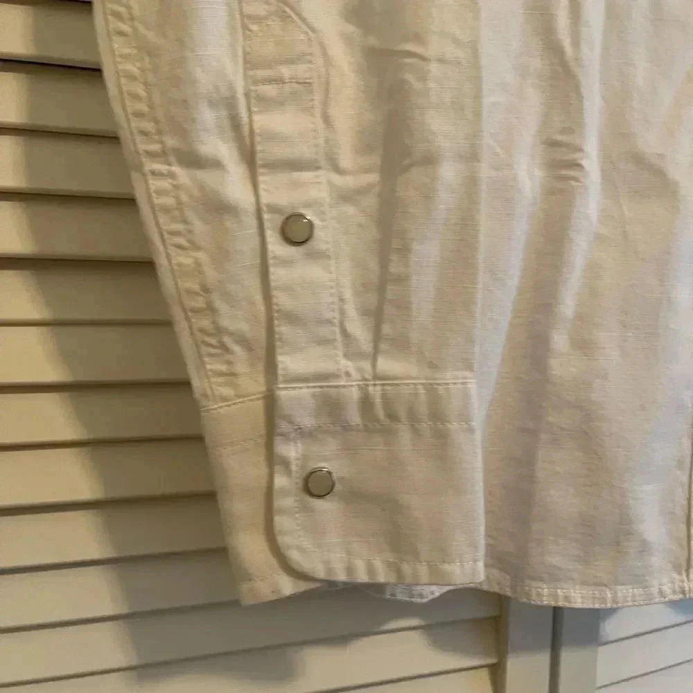 J.Crew new with tags white western button down - Picture 4 of 7